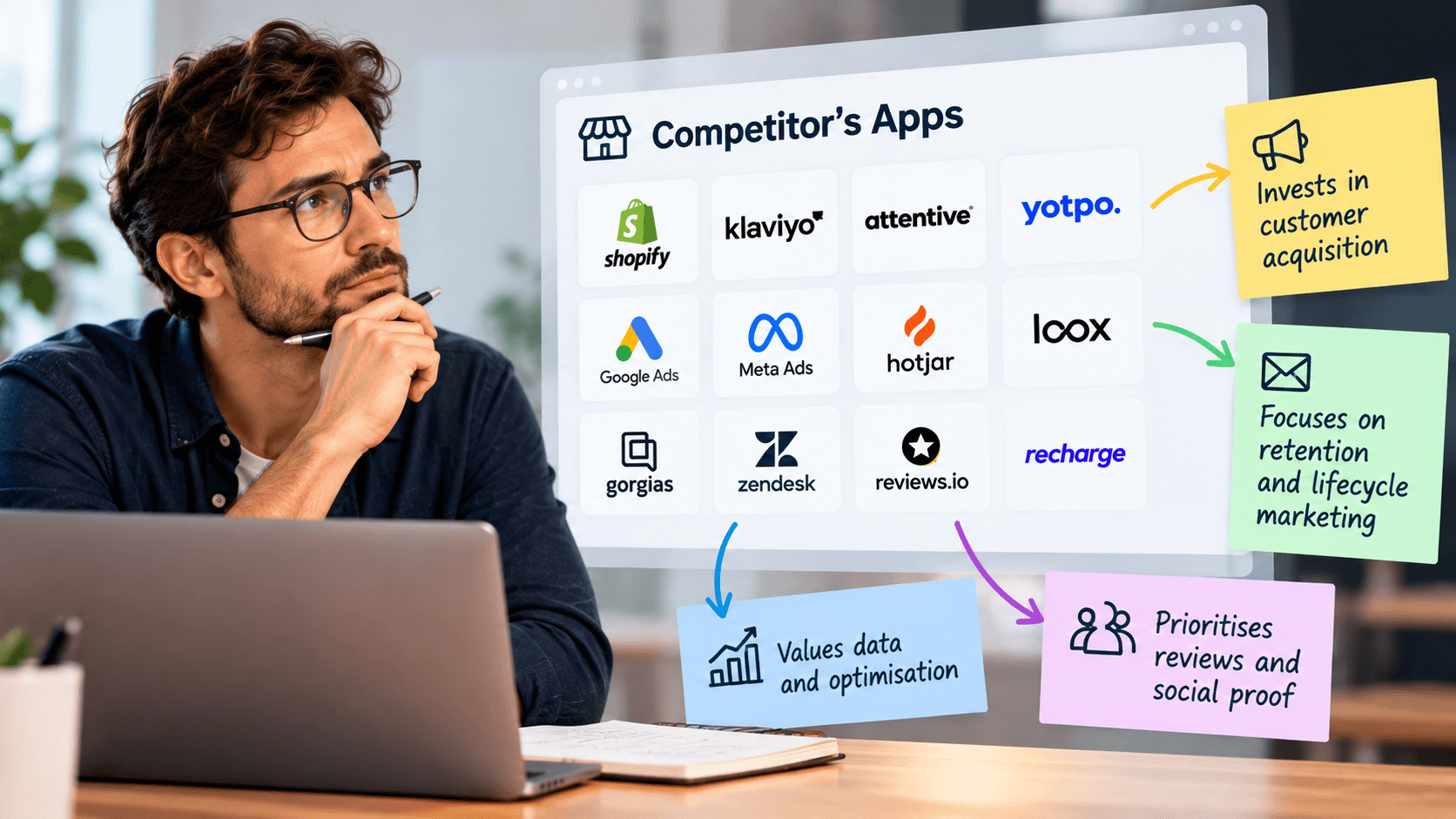 a man thinking about competitors apps